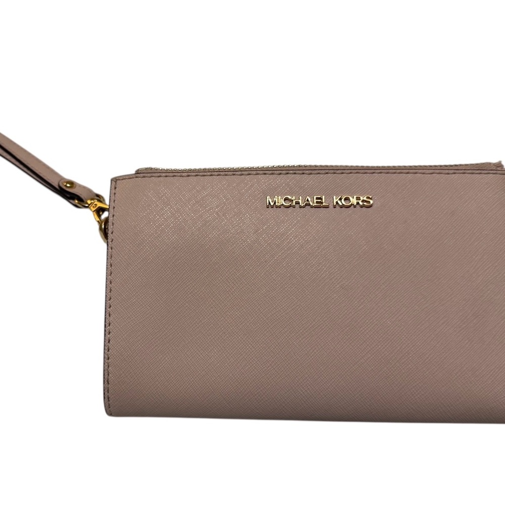 Michael Kors Light Pink Leather Wristlet Clutch